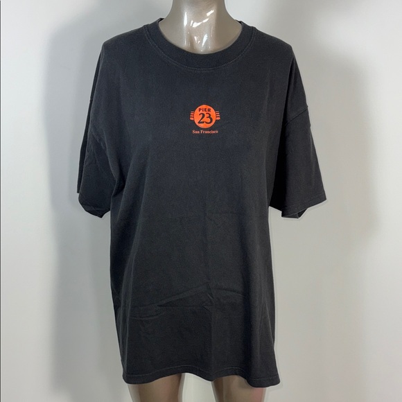 Vintage Pier 23 Strip Club San Francisco Reprint Black Graphic T-Shirt - Picture 4 of 8